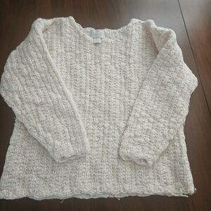 Pink Handknitted Crewneck Sweater - Women's Cozy Knit